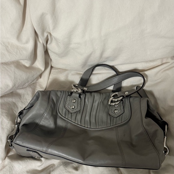 Coach Charcoal Leather Satchel - Picture 2 of 3